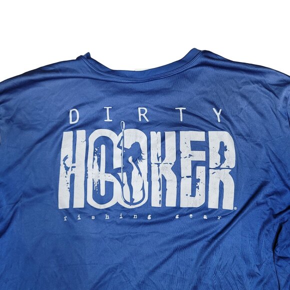 Dirty Hooker Fishing Gear Long Sleeve Shirt XL Blue Polyester - Picture 3 of 6